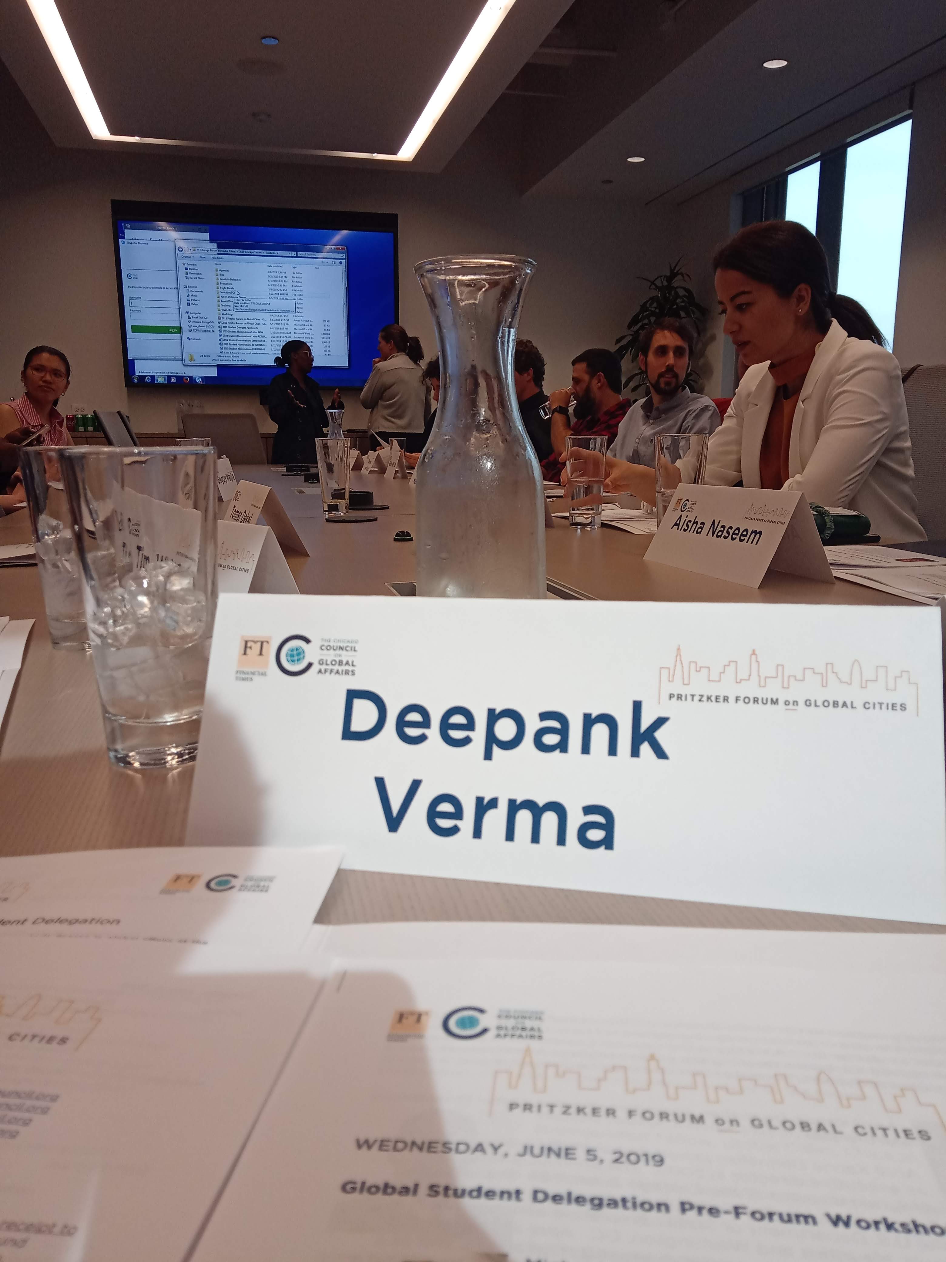 Participating as Indian representative at Pritzker Forum on Global Cities, Chicago